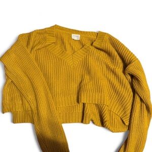 Yellow Cropped Sweater
